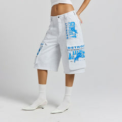 Detroit Lions Off Season x NFL Women's Fleece Cargo Shorts Heather Gray - NFL
