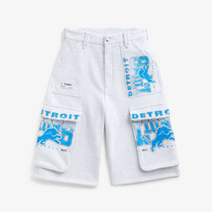 Detroit Lions Off Season x NFL Women's Fleece Cargo Shorts Heather Gray - NFL