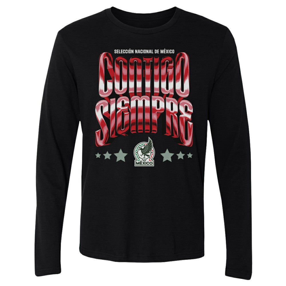 Mexico National Team 500 Level Contigo Siempre Vintage Long Sleeve T-Shirts - Black