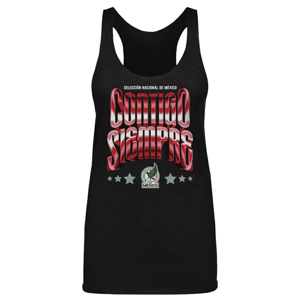 Mexico National Team 500 Level Women's Contigo Siempre Vintage Tri-Blend Tank Top - Black