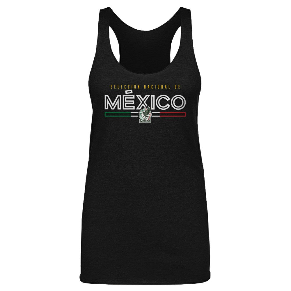 Mexico National Team 500 Level Women's Inline Tri-Blend Racerback Tank Top - Black