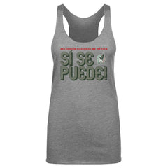 Mexico National Team 500 Level Women's Si Se Puede Inline Bold Tri-Blend Racerback Tank Top - Gray