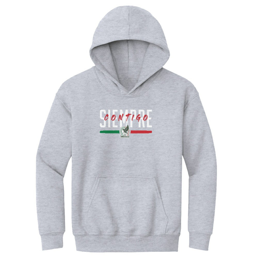 Mexico National Team 500 Level Youth Siempre Contigo Pullover Hoodie - Gray