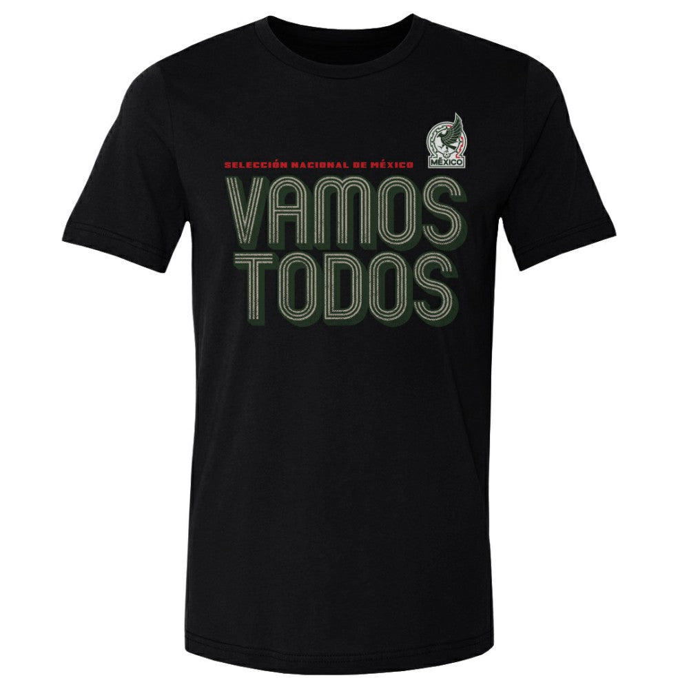 Mexico National Team 500 Level Vamos Todos Inline Bold Cotton T-Shirts - Black
