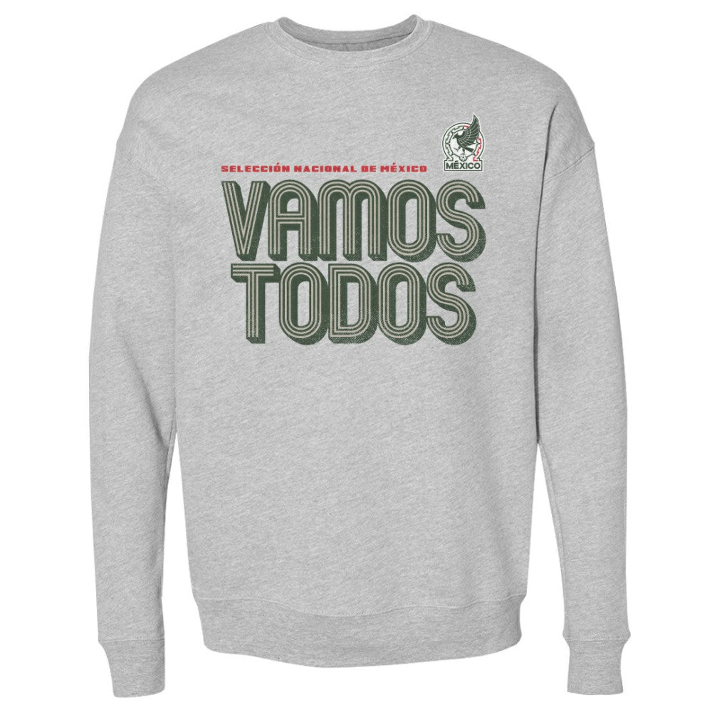 Mexico National Team 500 Level Vamos Todos Inline Bold Crewneck Sweatshirt - Heather Gray