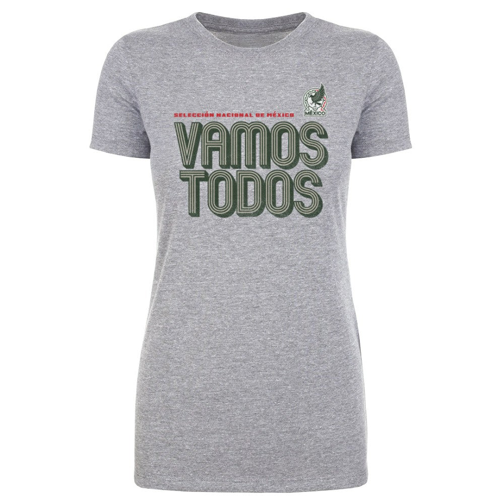 Mexico National Team 500 Level Women's Vamos Todos Inline Bold T-Shirts - Heather Gray