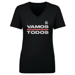 Mexico National Team 500 Level Women's Vamos Todos V-Neck T-Shirts - Black