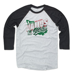 Mexico National Team 500 Level Vamos Todos 3/4-Sleeve Tri-Blend Baseball T-Shirts - Black/White