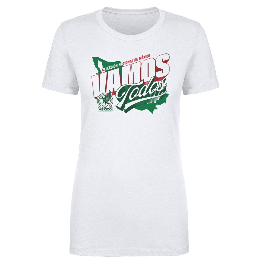 Mexico National Team 500 Level Women's Vamos Todos Country T-Shirts - White
