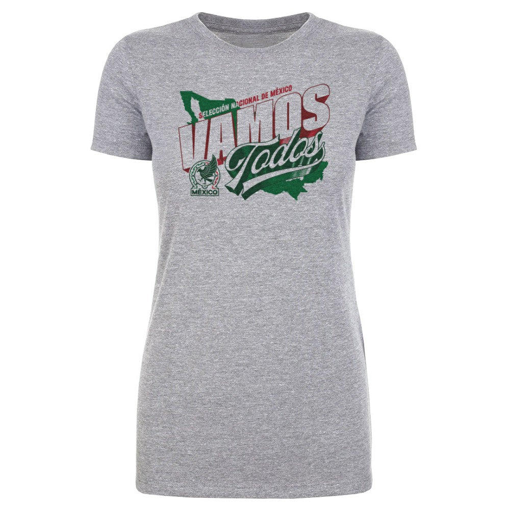 Mexico National Team 500 Level Women's Vamos Todos Country T-Shirts - Heather Gray
