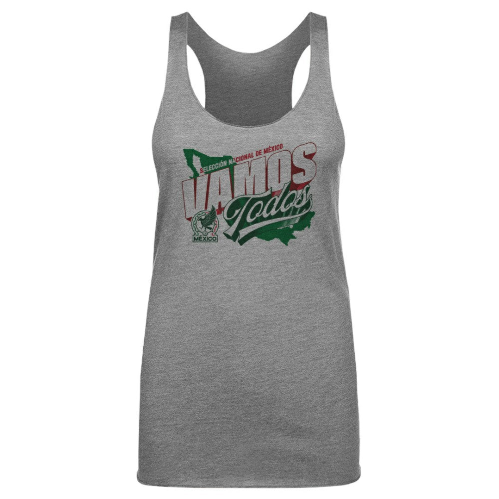 Mexico National Team 500 Level Women's Vamos Todos Country Tri-Blend Tank Top - Gray