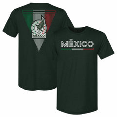 Mexico National Team 500 Level Inline Premium Tri-Blend T-Shirts - Dark Green