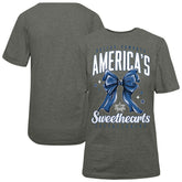 Dallas Cowboys Cheerleaders Women's Sweetheart Bow T-Shirt Gray - NFL