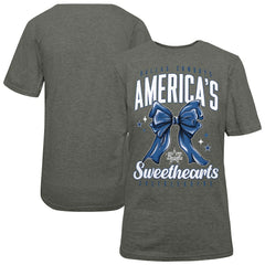 Dallas Cowboys Cheerleaders Women's Sweetheart Bow T-Shirt Gray - NFL