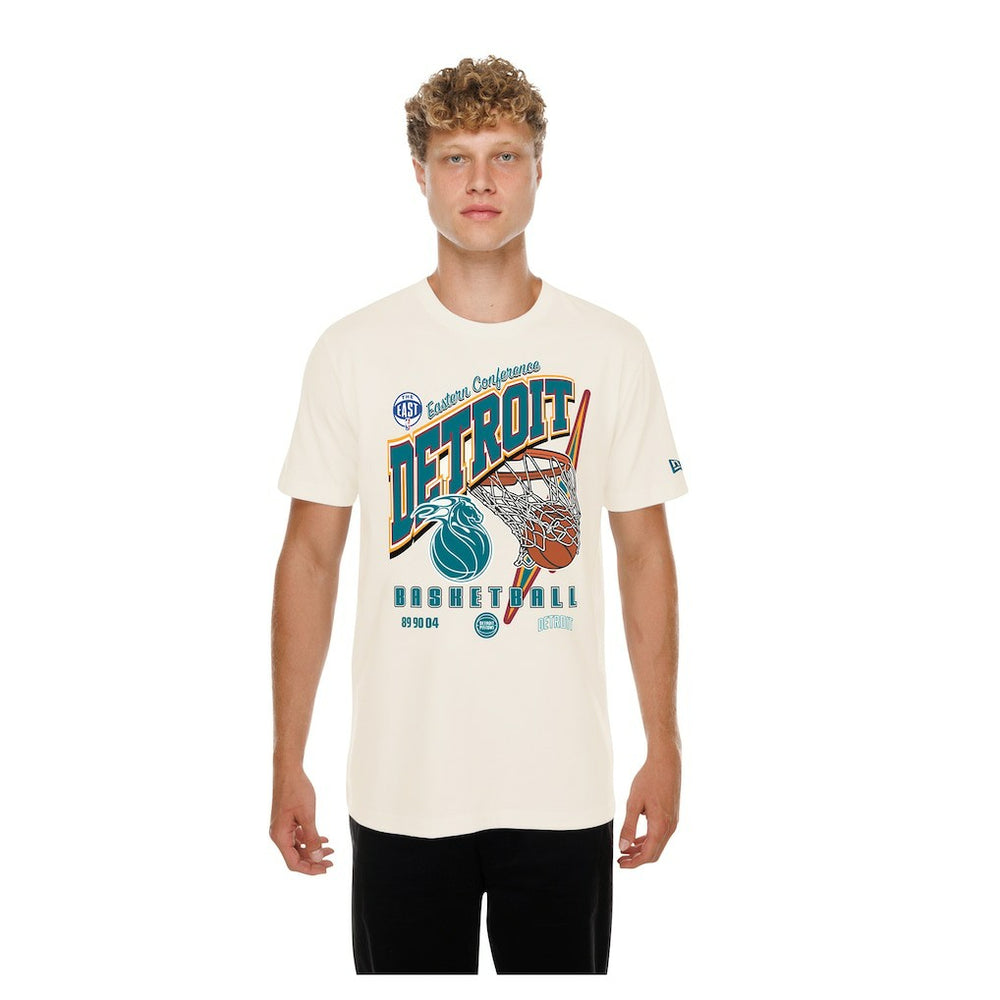 New Era - Detroit Pistons Oversized City Edition Remix Vintage T-Shirt - Cream