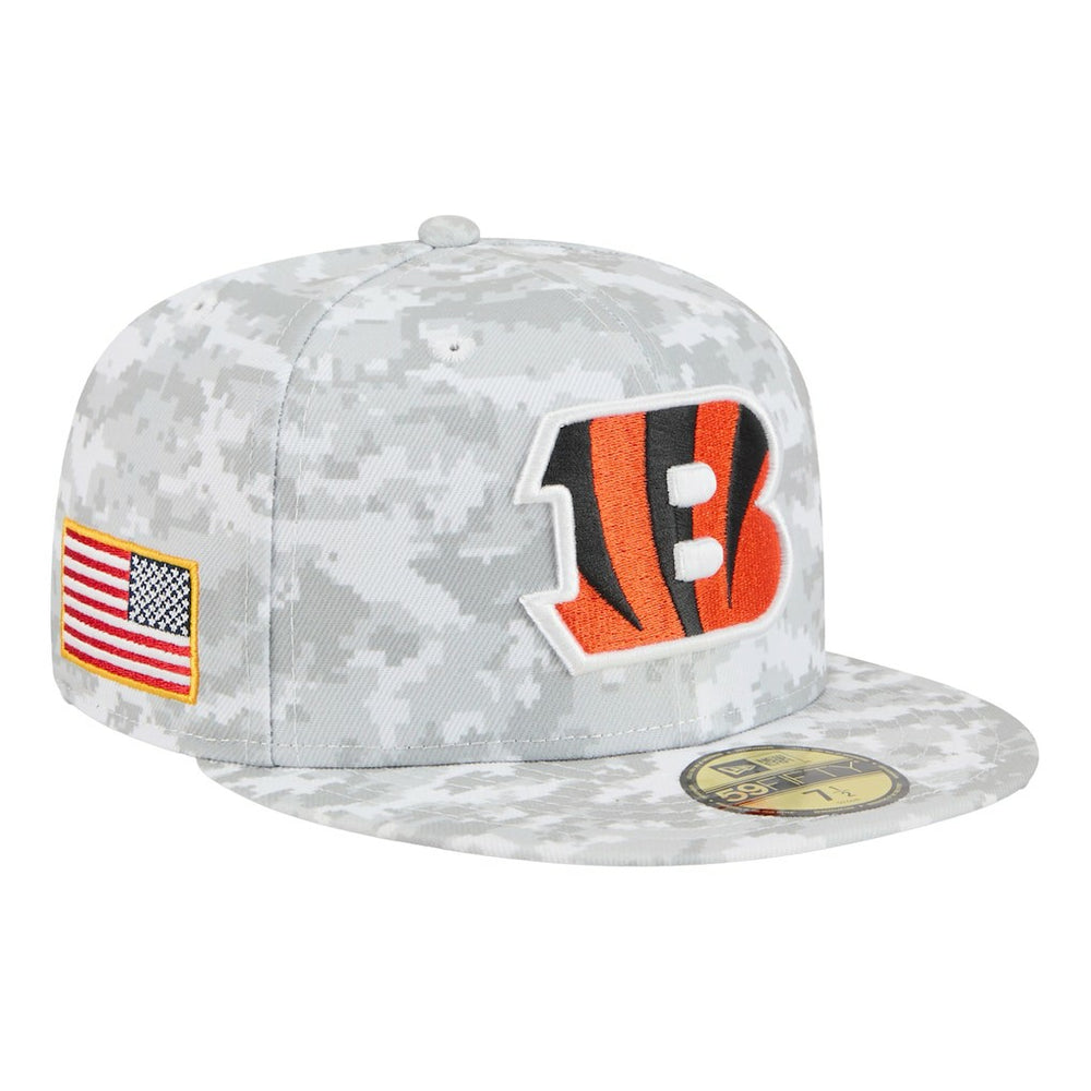 Cincinnati Bengals New Era 2025 Salute to Service Fan Pack 59FIFTY Fitted Hat White - NFL
