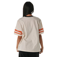 Cincinnati Bengals The Wild Collective Women's Vintage Drop Shoulder Oversized Boyfriend T-Shirt Cream - NFL