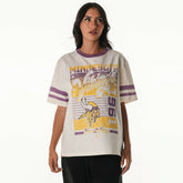 Minnesota Vikings The Wild Collective Women's Vintage Drop Shoulder Oversized Boyfriend T-Shirt Cream - NFL