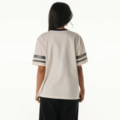 Pittsburgh Steelers The Wild Collective Women's Vintage Drop Shoulder Oversized Boyfriend T-Shirt Cream - NFL