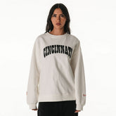 Cincinnati Bengals The Wild Collective Women's Rock Crystal Oversized Crewneck Sweatshirt White - NFL