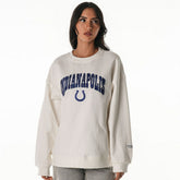 Indianapolis Colts The Wild Collective Women's Rock Crystal Oversized Crewneck Sweatshirt White - NFL