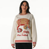 San Francisco 49ers The Wild Collective Women's Oversized Vintage French Terry Sweatshirt Cream - NFL