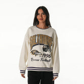 Baltimore Ravens The Wild Collective Women's Oversized Vintage French Terry Sweatshirt Cream - NFL