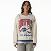 Buffalo Bills The Wild Collective Women's Oversized Vintage French Terry Sweatshirt Cream - NFL