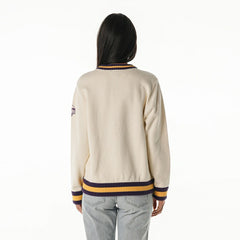 Minnesota Vikings The Wild Collective Women's Jacquard V-Neck Sweater Cream - NFL
