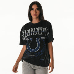 Indianapolis Colts The Wild Collective Women's Laurel Premium Baggy Dolman T-Shirt Black - NFL