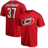 Andrei Svechnikov Carolina Hurricanes - Fanatics Authentic Stack Name & Number T-Shirt Red