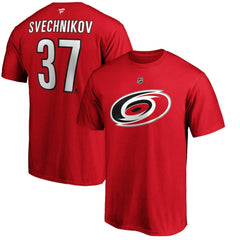 Andrei Svechnikov Carolina Hurricanes - Fanatics Authentic Stack Name & Number T-Shirt Red