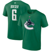 Brock Boeser Vancouver Canucks - Fanatics Authentic Stack Name & Number T-Shirt Green