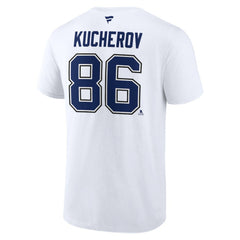 Nikita Kucherov Tampa Bay Lightning - Fanatics Authentic Stack Name & Number T-Shirt White