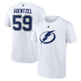 Jake Guentzel Tampa Bay Lightning - Fanatics Authentic Stack Name & Number T-Shirt White