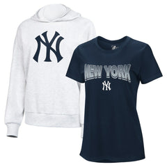 New York Yankees G-III 4Her by Carl Banks Women's T-Shirt and Hoodie Combo Pack Clearance