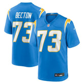 Mekhi Becton Los Angeles Chargers Team Game Jersey Powder Blue - Nike