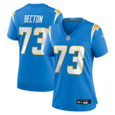 Mekhi Becton Los Angeles Chargers Women's Team Game Jersey Powder Blue - Nike