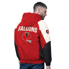 Atlanta Falcons Starter Oxford Crinkle Full-Snap Hoodie Jacket Red - NFL