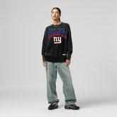 New York Giants Women's Delineate Mineral Wash Crewneck Sweatshirt Black - Mitchell & Ness
