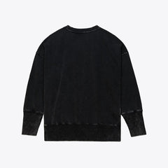New York Jets Women's Delineate Mineral Wash Crewneck Sweatshirt Black - Mitchell & Ness