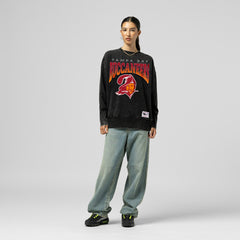 Tampa Bay Buccaneers Women's Delineate Mineral Wash Crewneck Sweatshirt Black - Mitchell & Ness