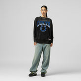 Indianapolis Colts Women's Delineate Mineral Wash Crewneck Sweatshirt Black - Mitchell & Ness
