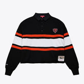 Chicago Bears Women's Cropped Long Sleeve Rugby Polo Black - Mitchell & Ness