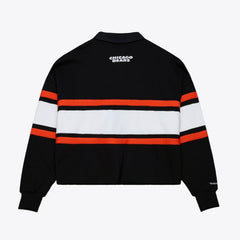 Chicago Bears Women's Cropped Long Sleeve Rugby Polo Black - Mitchell & Ness