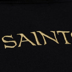 New Orleans Saints Women's Cropped Long Sleeve Rugby Polo Black - Mitchell & Ness
