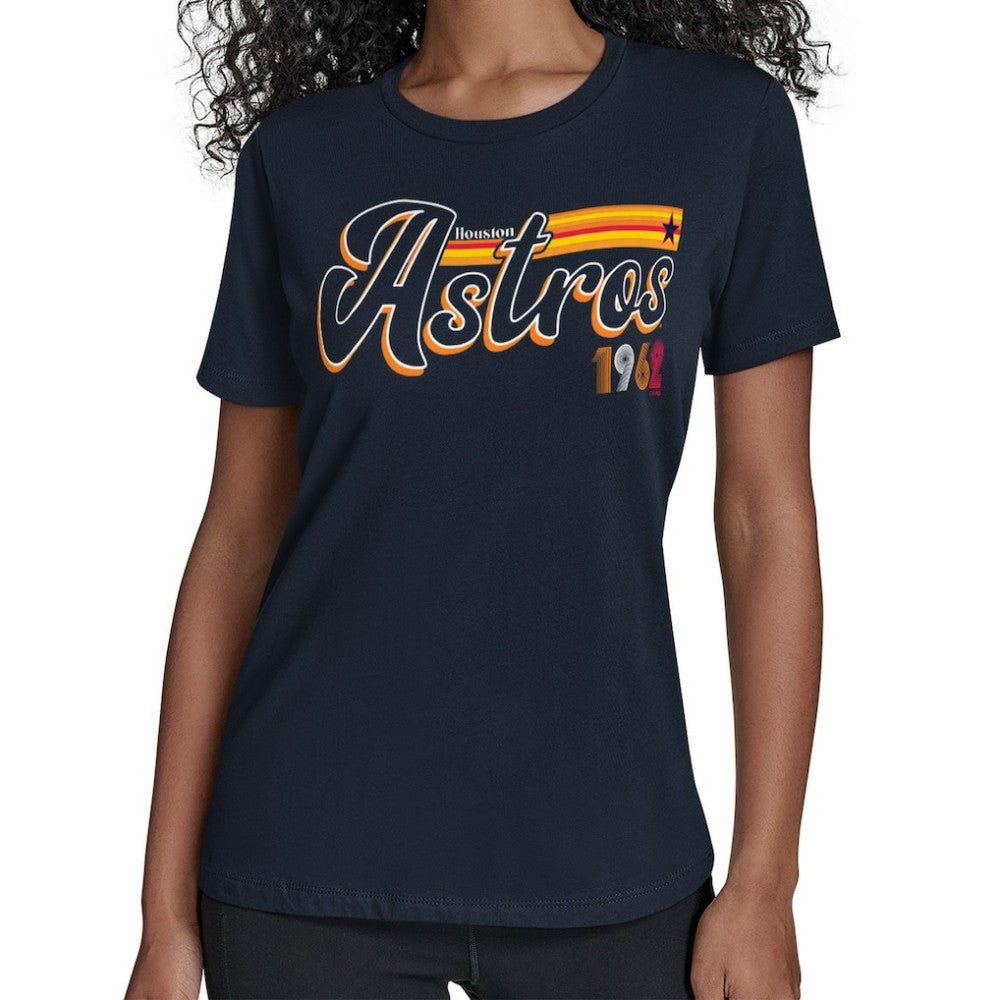 Houston Astros Starter Women's Groovy Script Team Fitted T-Shirt Online