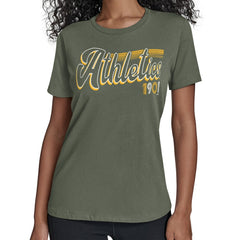 Athletics Starter Women's Groovy Script Team Fitted T-Shirt Near Me
