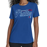 Philadelphia Phillies Starter Women's Groovy Script Team Fitted T-Shirt Lifestyle