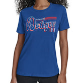 Los Angeles Dodgers Starter Women's Groovy Script Team Fitted T-Shirt Sale